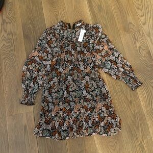 NWT Topshop flower long sleeve dress- size6